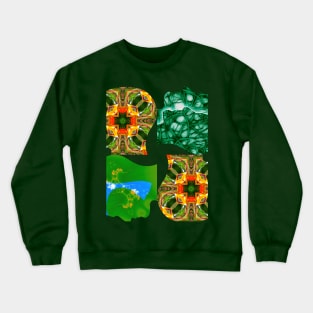 Canna flower pattern and human brain shape. Crewneck Sweatshirt